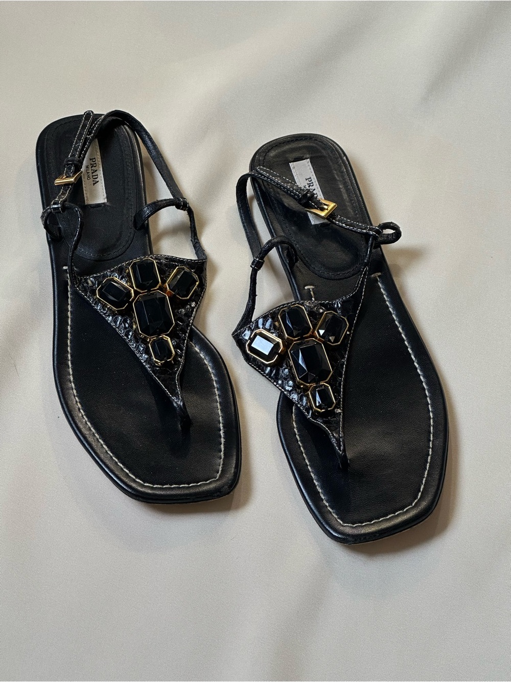 Prada Milano Black Python Embellished size 40 - Picture 1 of 8